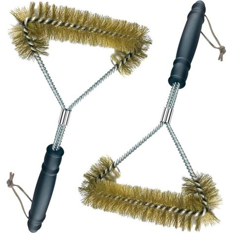 2-teilige Grillreinigungsbürste, 30,5 cm, Messingborsten, hitzebeständiger Griff (1/5)