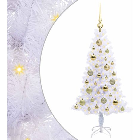Sapin de Noël artificiel avec 150 LED Blanc 120 cm PVC et Acier CFW844098 (1/5)