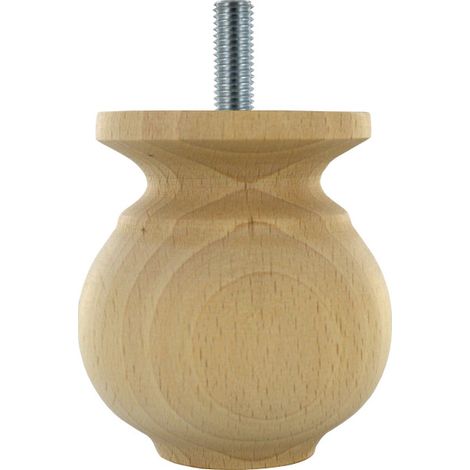 Cime lot de 4 pieds de meuble collerette hetre brut 66 mm hauteur 70 mm 266474906 266474906 266474906 (1/3)