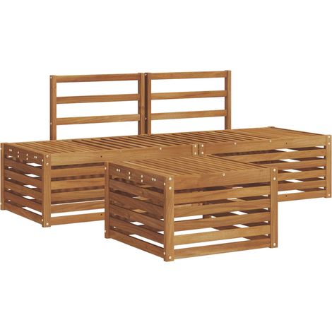Outdoor-Sofagarnitur Natur 59 x 59 x 37 cm Massivholz Akazie vidaXL