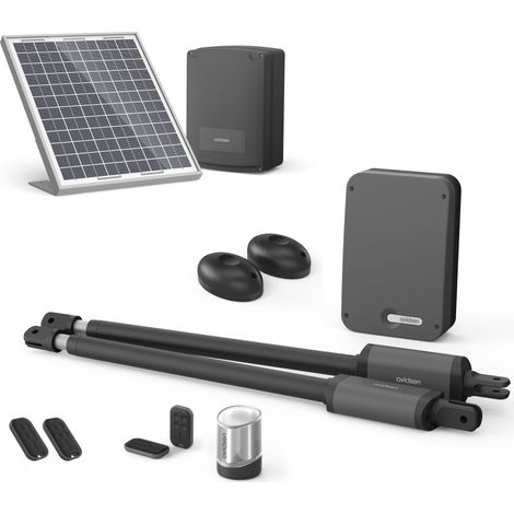 Avidsen – Motorisation télescopique solaire pour portail à battants – 2 moteurs silencieux – Charge maximale 300kg – Démarrage progressif et ralenti (1/9)
