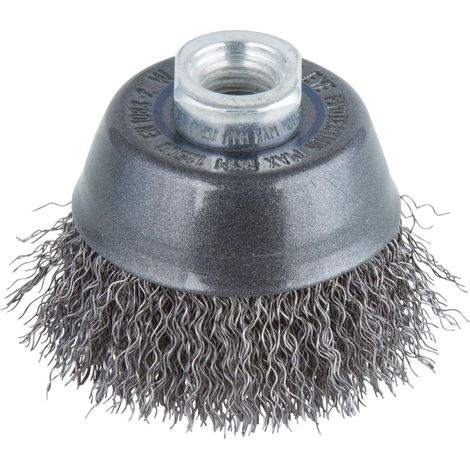 Cepillo metálico, forma de copa, trenzado rosca m14 ø100 mm