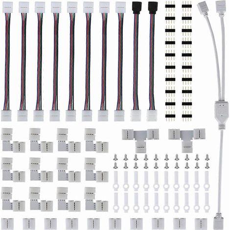 Connecteurs pour rubans LED RGB 5050 à 4 broches (75 pièces) - Accessoires (1/5)
