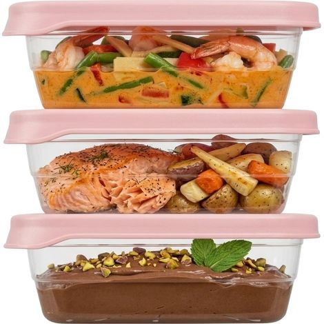 3 recipientes para comida de 300 ml, fiambrera para el almuerzo, ideal para el colegio o el trabajo (3 unidades) (1/5)