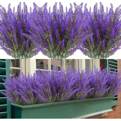 50 fleurs de lavande artificielles violettes, pots de fleurs suspendus pour décoration intérieure et extérieure (1/4)