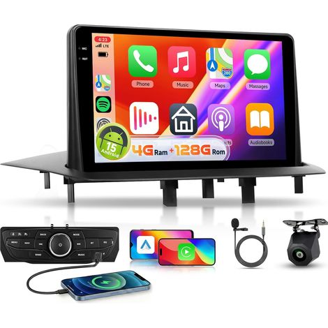 【4+128G】 Autoradio pour Megane 3 Export 2009-2014, 9 Pouces Ecran in-Cell Android Autoradio avec Bluetooth 5.0/Android Auto/WiFi/GPS/RDS/FM/USB/DSP+Canbus (1/5)