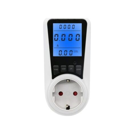 Weißer Energiezähler-Wattmeter-Stecker, 7-Modi-Energiezähler-Stecker, LCD-Bildschirm, max. 3680 W (1/5)