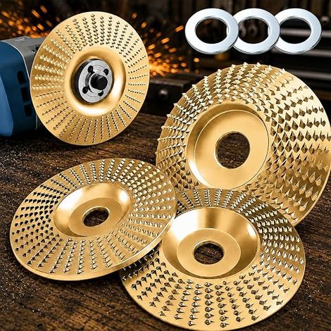 Juego de 3 discos abrasivos de carburo de tungsteno para madera, disco para amolar angular (1/5)