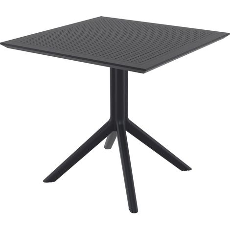 Mesa de jardín lounge para interior o exterior altura fija 74 cm en plástico negro 100003057 (1/3)