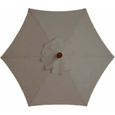 Ersatz-Sonnenschirmbezug – 6 Streben – 3 m – wasserdicht – UV-beständig – Ersatzstoff (3 m / 9,8 Fuß, Khaki)