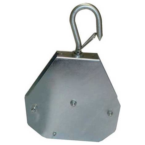 Carrucola di sollevamento autobloccante - Carrucola con gancio - Corda Ø da 18 a 20 mm - Carico 50 kg - POULISTOP-2/CR
