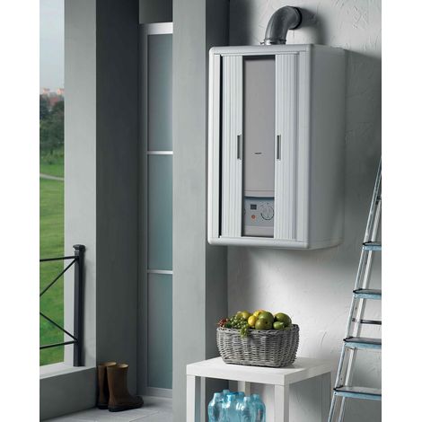 ARMADIO COPRICALDAIA CON SERRANDA 'HIMALAYA' 58,7x38,5x100h Col. Bianco GAROFALO