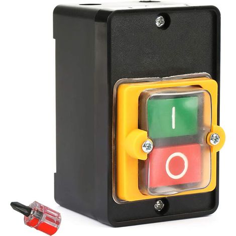 Commutateur à bouton-poussoir, bouton poussoir de commutateur à bouton-poussoir étanche marche/arrêt, interrupteur marche/arrêt monophasé de la perceuse avec boîte infér (1/5)