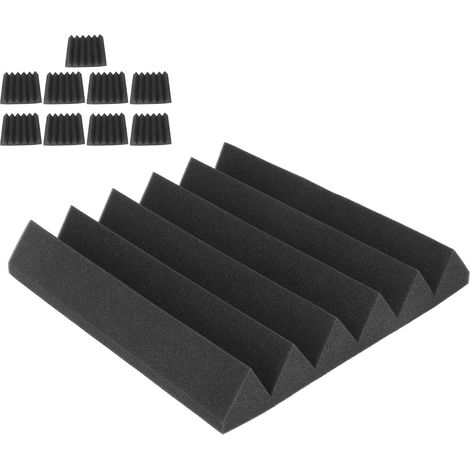 Kit de 10 panneaux acoustiques en mousse absorbante pour l'isolation phonique et le home studio. (1/5)