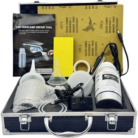 Kit de restauration de phares, liquide de 800ML, ensemble d'outils complet, Kit de rangement en aluminium (1/2)