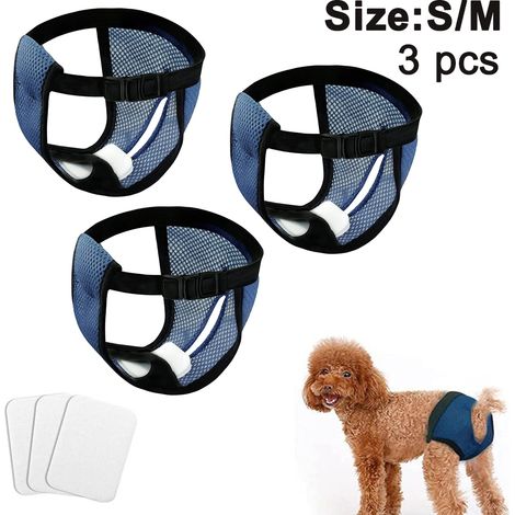 3er Pack Höschen Hundehose weibchen läufig Hündinnen mit Damenbinde für die Monatsblutung waschbar Schutzhöschen Hundewindeln(SM) (1/5)