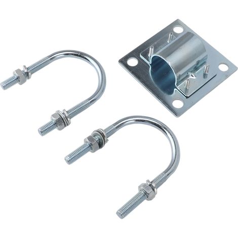 Support de fixation pour mât d'antenne tubulaire, stable et réglable, en alliage d'aluminium, pour toiture ou mur (lot de 1). (1/5)