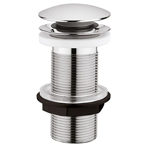 Edouard Rousseau – Bonde de lavabo clic-clac sans trop-plein – Chromée – Laiton – Hauteur 100 mm – Diamètre 63 mm – Sortie 33x42