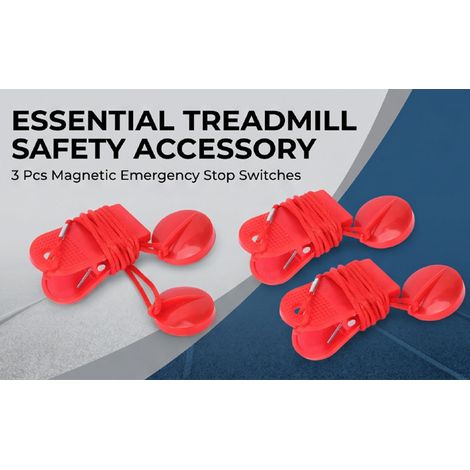 Lot de 3 clés de sécurité magnétiques pour tapis de course, interrupteur d'arrêt d'urgence pour appareil de fitness (L) (1/5)
