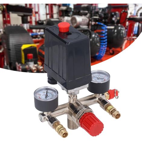 Kit de soupape de pression de compresseur d'air, régulateur de collecteur à interrupteur vertical 90-120PSI AC (1/5)