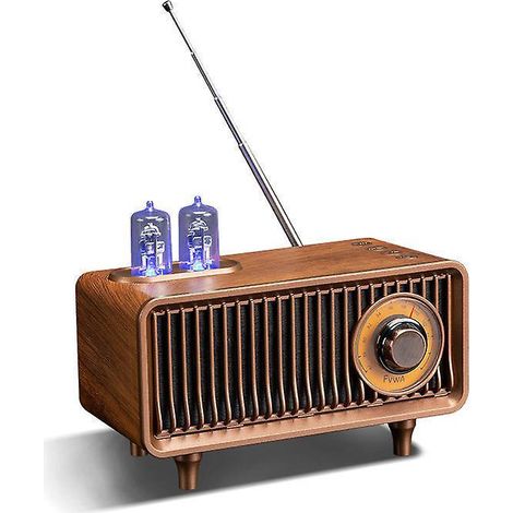 AM/FM-Klassiker-Retro-Radio mit Bluetooth-Lautsprecher, Vintage-Tischradio aus Holz mit Höhen- und Bassregler für Küche und Wohnzimmer mit Drehknopf (1/5)