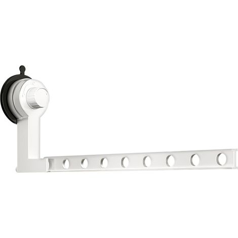 Étendoir Mural Pliable, Séchoir à Linge à 90°, Porte-Vêtements Portable en Alliage d'aluminium avec Ventouse sans Perforation pour Buanderie (1/5)