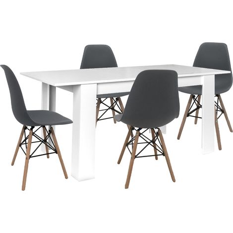 Mesa Extensible de Comedor o Cocina + 4 Sillas Estilo Nordico (1/5)
