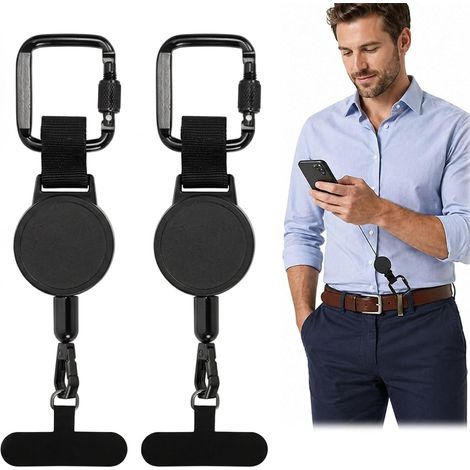 2Pcs Cordon Telephone Portable Rétractable, Attache Telephone Antivol (1/5)