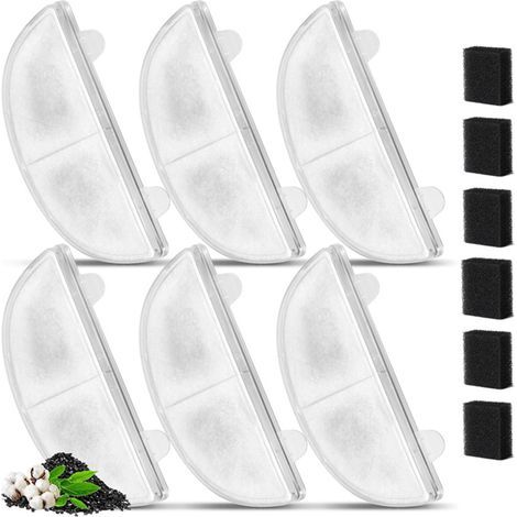 Lot de 12 filtres de fontaine à eau pour chat WF20, filtres de rechange pour fontaine à eau pour chats, chiens et animaux domestiques (1/5)