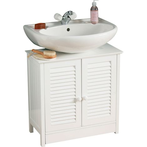 Premier Housewares White Wood Under Sink Bathroom Cabinet