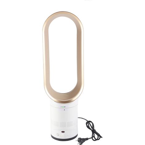 Ventilateur sans pales ultra silencieux, purification de l'air, télécommande, design elliptique, pour maison et dortoir, doré, 220V EU. (1/5)