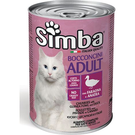 BOCCONCINI PER GATTI 'SIMBA' faraona e anatra - gr 415- 24 pezzi  - MONGE