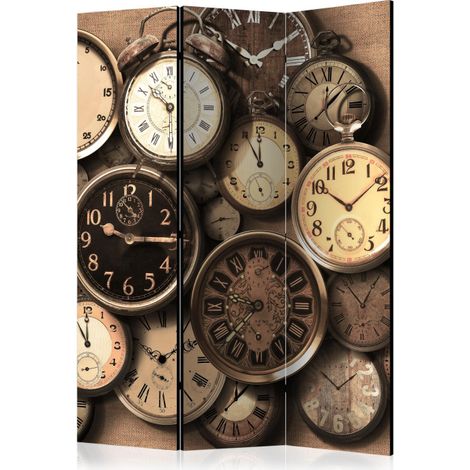 Paravent 3 Volets "Old Clocks" 135x172cm (1/2)