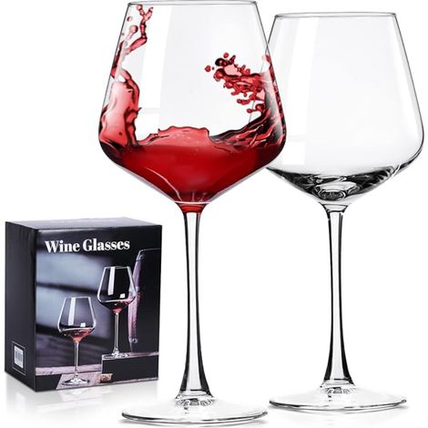 Hand Blown Crystal Wine Glasses, White and Red, for Men and Women (1/5)