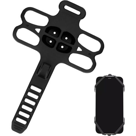 Supporto per telefono da bici, supporto regolabile in silicone per bici, supporto per telefono antiurto, accessorio di montaggio per mountain bike, supporto sicuro per manubrio, impugnatura per bici (1/2)