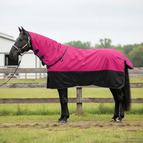 Pferdedecke Rosa und Schwarz 145 cm Polyester