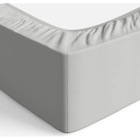 Basics Drap Housse, 180 x 200 x 30 cm, en Polyester Microfibre pour Matelas Épais jusqu'à 30 cm, Gris Clair (1/5)