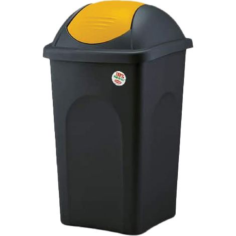 Bidone Immondizia Stefanplast Multipat Nero Giallo 60 lt 39 x 39 x 68 cm