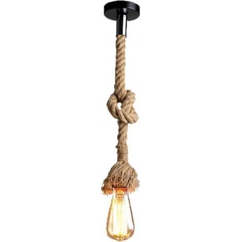 Lumière pendante industrielle 100cm, lumière suspendue de corde de chanvre pour manger, Hall, restaurant, barre, café