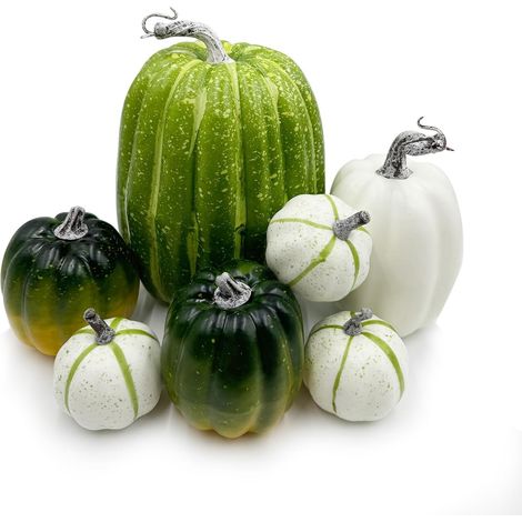 Zucca artificiale schiuma autunno Halloween tavolo 7pz (1/5)