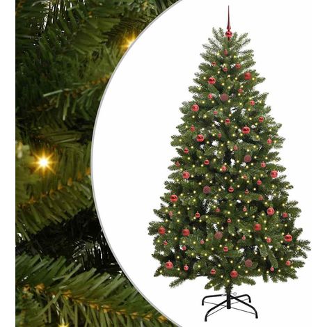 Sapin de Noël，Arbre de Noël artificiel Vert 240 cm PVC et métal CFW43864 (1/5)