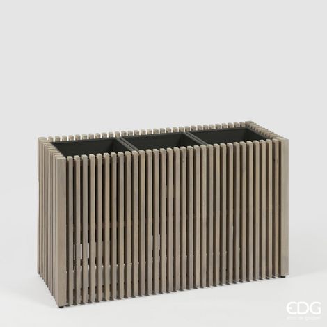 EDG Enzo De Gasperi Vaso Listelli Rettangolare Grey Acacia 86 cm