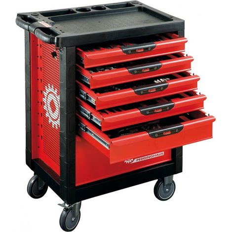 Servante PROLINER 6 tiroirs garnie 156 pièces MOB