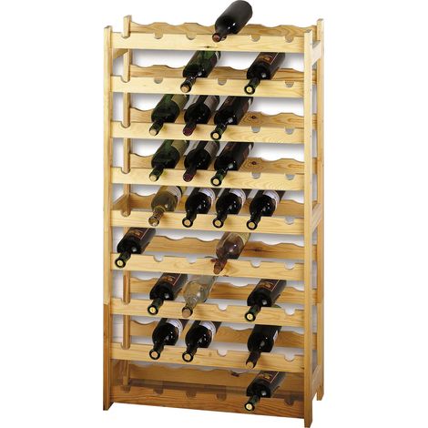 Cantinetta Portabottiglie 54 Bottiglie di Vino 63x27x120 cm in Legno di Pino