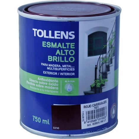 Tollens Esmalte alto brillo al agua Rojo carruaje 750 Ml