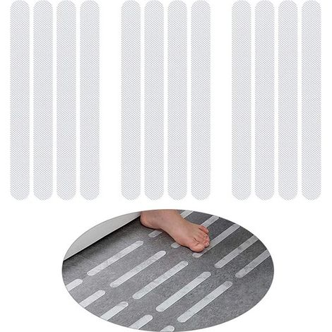 Set di 12 strisce antiscivolo per bagno, ideali per scale, vasche da bagno e pavimenti. Strisce antiscivolo in PVC, 38 x 2 cm. (1/5)