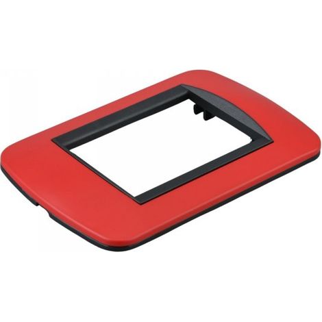 Placca Plastica Ovale MBL 3M Rosso Compatibile Bticino Living