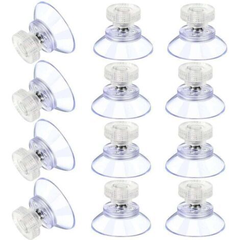 ALLIANDIS12 Grandes Ventouses Ventouses en Plastique Ventouse Anti-Collision Transparente en Caoutchouc Vis Écrou en Métal Ventouse Solide en PVC Transparent Remplacement avec Écrou de Vis (25M5-6) (1/4)