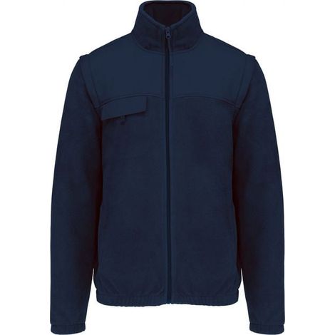 Giacca in pile maniche removibili WK. Progettato per funzionare Blu navy L
