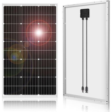 1 Panneau solaire 100W 12V monocristallin étanche aluminium pour camping-car caravane bateau (1/5)